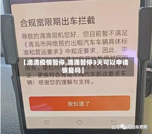 【滴滴疫情暂停,滴滴暂停3天可以申请恢复吗】-第2张图片