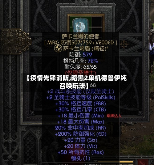 【疫情先锋消防,暗黑2单机德鲁伊纯召唤玩法】-第2张图片