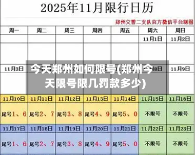 今天郑州如何限号(郑州今天限号限几罚款多少)-第3张图片